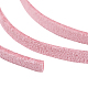3x1.5 mmのピンク色のフラットフェイクスエードコード  フェイクレース  約5.46ヤード（5m）/ロール X-LW-R003-9-4