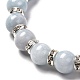 Ensemble de bracelet extensible en perles d'aigue-marine naturelle pour homme femme fille cadeau BJEW-JB06709-11