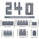 Olycraft240pcs6スタイルのプラスチック製ビルディングブロックピース  おもちゃのレンガ1x1/1x2/1x4/2x2/2x3/2x4個  おもちゃのおもちゃ  正方形と長方形  グレー  7.8~32x7.8~15.8x11.3mm  40個/スタイル AJEW-OC0003-04-2