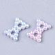 Arcoiris abs plástico imitación perla enlaces OACR-T015-03-01-2