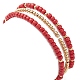 Set di braccialetti elasticizzati con parole in vetro e perle naturali da 3 pz e 3 stili BJEW-TA00319-3