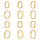 Unicraftale 12 個 6 サイズクリスタルラインストーン溝付き指輪セット  女性のためのステンレス鋼ジュエリー  ゴールドカラー  内径：16~21.2mm  2pcs /サイズ RJEW-UN0002-72G-1