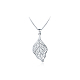 Simple Real Platinum Plated Eco-Friendly Brass Hollow Leaf Pendant Necklaces NJEW-AA00076-02P-1