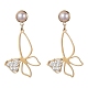 Orecchini pendenti con perle di conchiglia a farfalla EJEW-TA00356-4