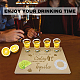 Creatcabin Tequila Flight Board Бар сервировочный поднос Держатель для рюмок с соленой оправой Держатель для вина для бара AJEW-WH0269-016-7