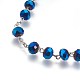Collar de perlas de rosario de vidrio electrochapa para pascua NJEW-WH0005-02-4