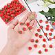 DICOSMETIC 100Pcs Red Strawberry Resin Cabochons Set Fruit Translucent Epoxy Cabochons Bright Small Cabochons for DIY Scrapbooking Phone Case Jewelry Crafts Making Home Decoration CRES-DC0001-01-3