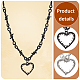 Anattasoul 2 Uds. Collar con colgante de corazón de aleación de 2 colores con cadenas de espinas para mujer NJEW-AN0001-68-3
