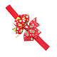 女の子用のクリスマス伸縮性のあるベビーヘッドバンド  ヘアアクセサリー  グログラン弓のついたもの  ミックスカラー  13.4インチ〜14.2インチ（340~360mm） OHAR-Q073-M-2