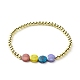 Banc plat rond perles acryliques bracelets extensibles BJEW-JB06677-2
