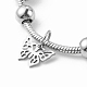 201 Stainless Steel Butterfly Charm European Bracelet with Snake Chains BJEW-JB08044-01-4
