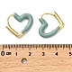 Серьги-кольца из латуни с эмалью в форме сердца EJEW-P308-05G-3