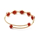 Bracelet manchette enveloppé d'agate rouge naturelle BJEW-A122-04B-2