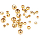 Benecreat 200 Stück 18 Karat vergoldete Messingperlen runde Distanzperlen mit 4 gemischten Größen (0.5-1.5 mm Loch) für Halsketten KK-BC0006-11G-NR-1