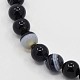 Round Dyed Natural Striped Agate/Banded Agate Beads Strands G-G582-12mm-22-1
