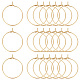 Unicraftale 100pcs 20mm anneaux de breloques en verre de vin doré 304 accessoires de boucles d'oreilles en acier inoxydable broche de 0.7mm matériel de bricolage boucle d'oreille perles pour les femmes de basket-ball STAS-UN0001-49G-1