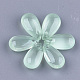 透明スプレー塗装ガラスチャーム  ティアドロップ  薄緑  13.5~14x7.5x5mm  穴：1mm X-GLAA-S183-03D-1