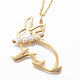 304 Stainless Steel Bunny Pendant Necklaces NJEW-G302-12G-1