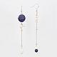 Lapis Lazuli and Tiger Eye Beads Bracelets and Earrings Jewelry Sets SJEW-JS00904-03-4