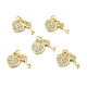 Brass Micro Pave Clear Cubic Zirconia Charms KK-E068-VB178-3