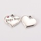 Wedding Theme Antique Silver Tone Tibetan Style Heart with Page Boy Rhinestone Charms TIBEP-N005-14D-1