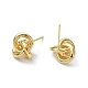 Brass Interlocking Rings Knot Stud Earrings for Women KK-B072-38G-2