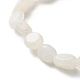 Braccialetto elasticizzato con perline di pietra di luna arcobaleno naturale per bambini BJEW-JB07031-01-5