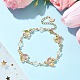 Bracelet en perles de verre lune et étoile avec 304 fermoirs en acier inoxydable BJEW-JB09958-2