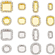 BENECREAT 32PCS Golden & Sliver Brass Cabochon Settings with Rhinestone Trim KK-BC0008-28-1