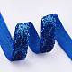 キラキラ輝きリボン  ポリエステル＆ナイロンリボン  ブルー  3/8インチ（9.5~10mm）  約50ヤード/ロール（45.72メートル/ロール） SRIB-T002-01B-01-3