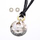304 Stainless Steel Shell Pendant Necklaces and Stud Earrings Jewelry Sets SJEW-P096-02B-1
