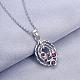 Silver Plated Brass Cubic Zirconia Oval Pendant Necklaces NJEW-BB03578-A-3