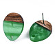 Resin & Walnut Wood Stud Earring Findings MAK-N032-006A-H03-3