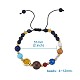 7 chakra nove braccialetti con perline intrecciate di pianeti BJEW-TAC0001-01-10