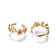 Brass Cubic Zirconia Cuff Earrings EJEW-O092-05G-2