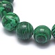 Bracelets extensibles en perles de malachite synthétiques X-BJEW-K212-B-031-3