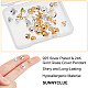 SUNNYCLUE 1 Box 40Pcs 4 Style 24K Gold Plated Bead Cap Pendant Bails Ball Pendant End Caps Bead Cap Bails Connector Findings for Jewelry Making Beginners Women Earring Necklace DIY Craft Supplies KK-SC0002-51-3