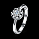 Модный плоский круглый 925 стерлингового серебра кубического циркония палец кольца RJEW-BB16658-6-2