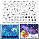 Globeland phase de lune tampons clairs pour bricolage scrapbooking décor constellations carte planétaire tampons en silicone transparent pour faire des cartes décor d'album photo DIY-WH0167-57-0297-1