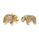Tibetan Style Alloy Elephant Big Pendant Rhinestone Settings X-TIBEP-16454-AG-RS-2