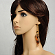 Fashion Feather Earrings EJEW-D008-101-2