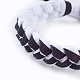 Bracelets coulissants tressés en fils de polycoton (polyester coton) réglables BJEW-P252-E02-3