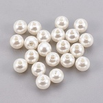 ABS Plastic Imitation Pearl Beads, Round, Old Lace, 6mm, Hole: 2mm