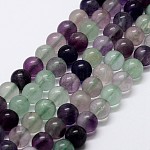 Arc-en-naturelle brins fluorite de perles, ronde, 8mm, Trou: 1mm, Environ 48 pcs/chapelet, 15 pouce