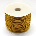 Fil de nylon, corde de satin de rattail, verge d'or noir, 1.0mm, environ 76.55 yards (70 m)/rouleau