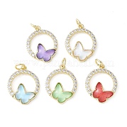 Подвески из латуни микропаве с фианитами и стеклом KK-F892-50G