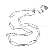 304 collana a catena con maglie a forma di occhio di cavallo in acciaio inossidabile NJEW-D045-07P