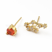 Асимметричные серьги созвездия из кубического циркония EJEW-C035-16G-10