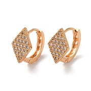Латунные серьги-кольца со стеклом EJEW-K256-100KCG
