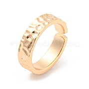 Brass Textured Open Cuff Ring RJEW-E291-01G
